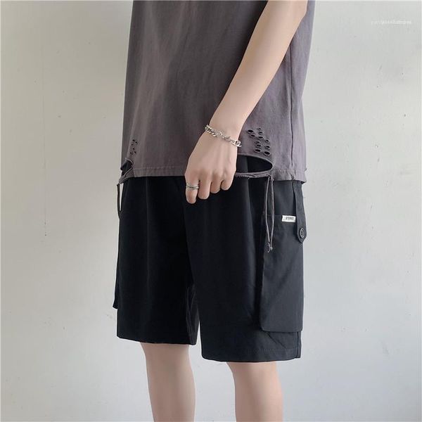 

fashion loose casual knee length cargo pants shorts male clothing mens 2020 luxury designer short pants, White;black