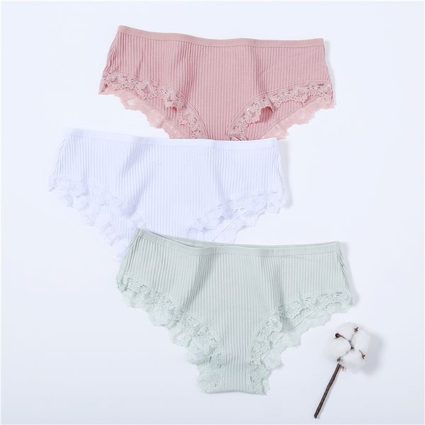 

women's panties 2021 lace woman cotton underwear lingerie girls female ladies underpants solid colors 5 color -xl, Black;pink