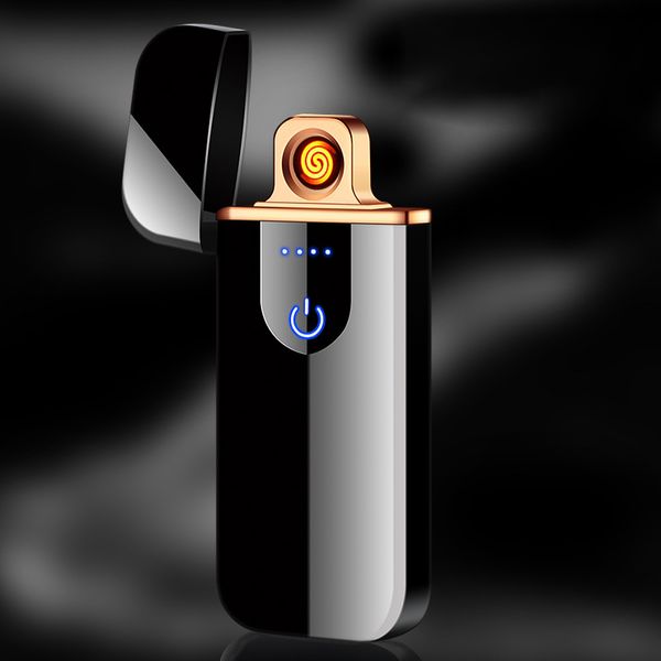 

new usb lighter waterproof for cigarette smoking with double arc lighter for out door camping sportsnew thin usb charging lighter touch scre