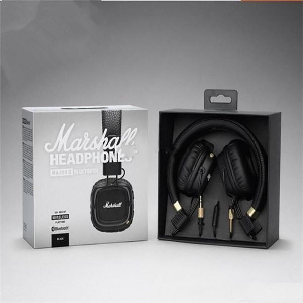 

marshall major ii 2.0 bluetooth wireless headphones in black dj studio headphones deep bass noise isolating headset for samsung