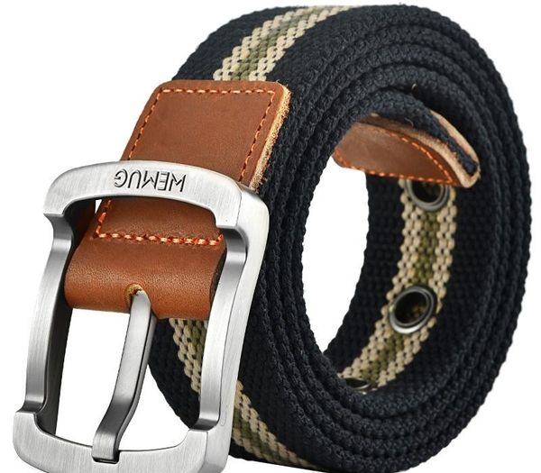 

men's canvas belt men's casual tactical belt automatic buckle students belt for men outdoor sports training strap, Black;brown