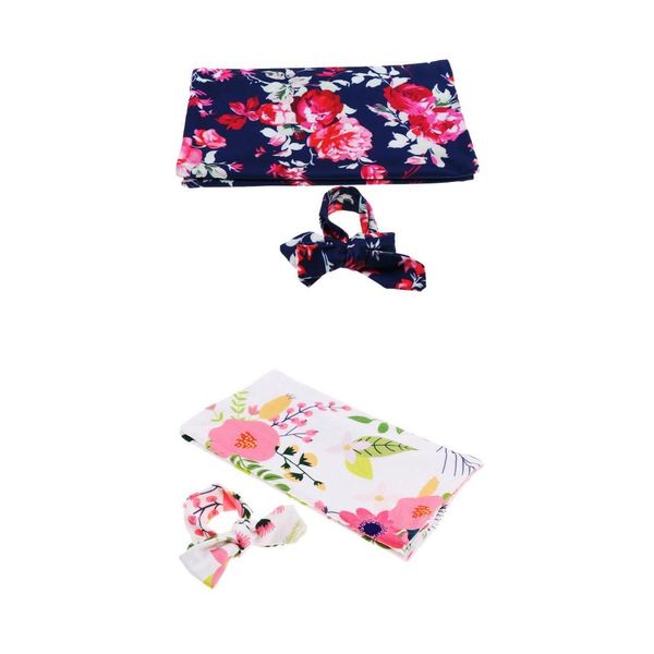 

2xnewborn infant sleeping bag nursery blanket swaddle headband summer