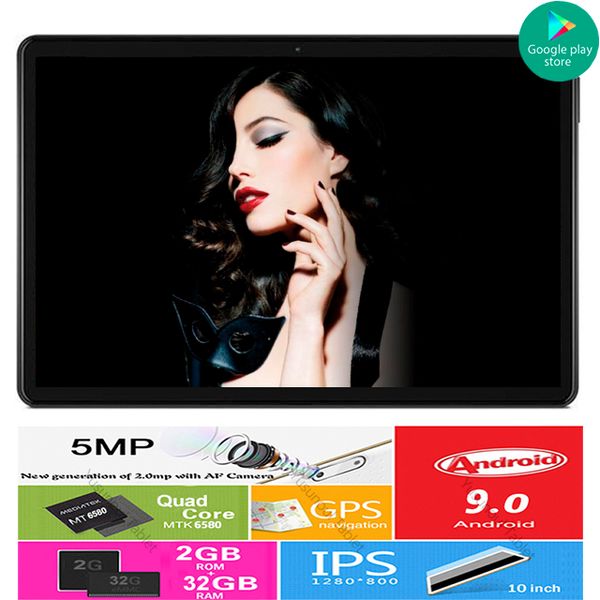 

10.0 inch system tablet pc 3g phone call 4 core strong 2gb/32gb dual sim support wi-fi bluetooth android 9.0 tablet