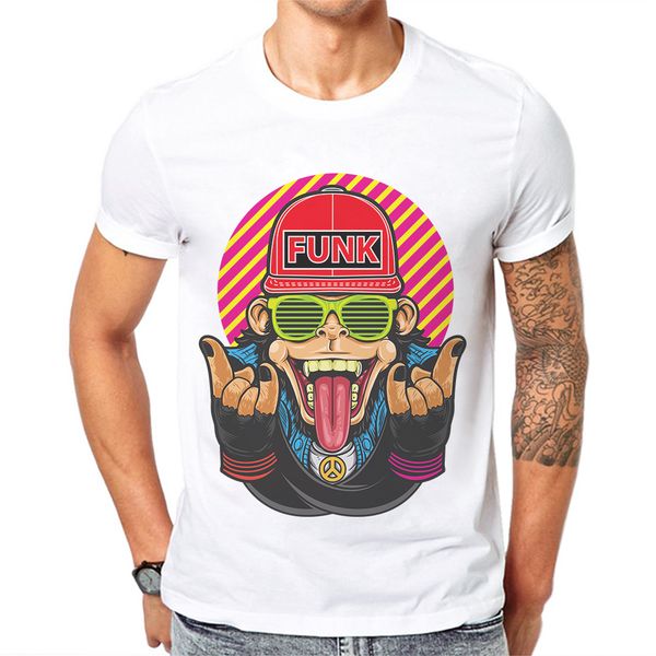 

2019 hip hop monkey anime men t shirt short-sleeve hipster white 100% cotton men's clothes funny gorilla man tee shirts