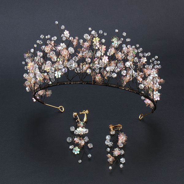 

новый кристалл sequin повязка ручной свадебные украшения в европе и америке свадебные аксессуары styling корона стиль ретро моды, Golden;silver