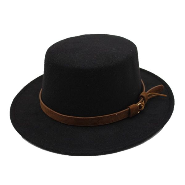 

seioum black wool wide brim bowler trilby fedora hat for women plain flat lady felt hats vintage european us 5 colors, Blue;gray