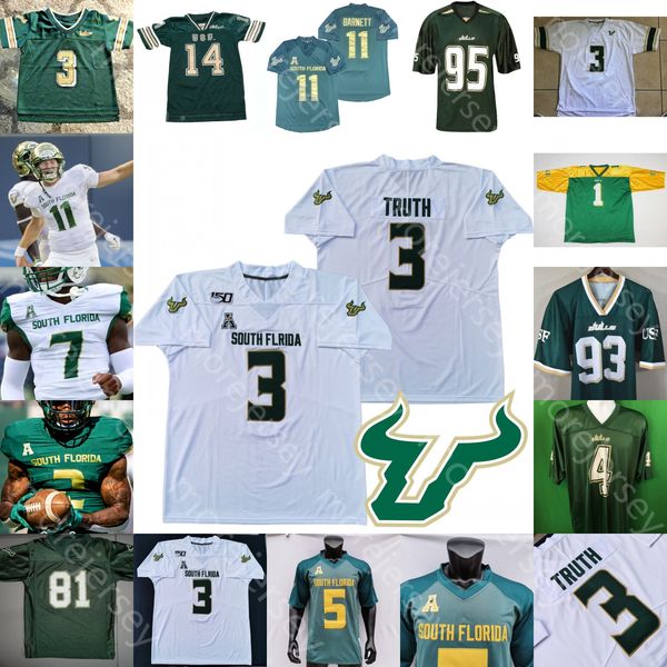 

custom usf south florida football jersey ncaa college juwuan brown joiner jr. miller mathis noah johnson brian battie brown grier, Black;red