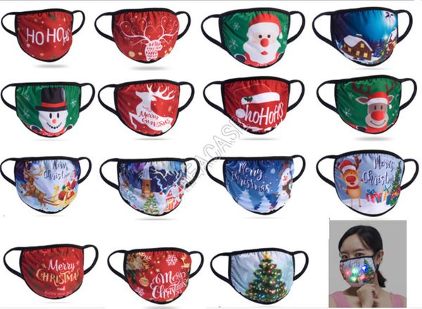 

рождество led face mask multicolor luminous мультфильм маски xmas санта-клауса элк снеговик хлопок дышащие маски mouth крышки лицевые маски, Blue