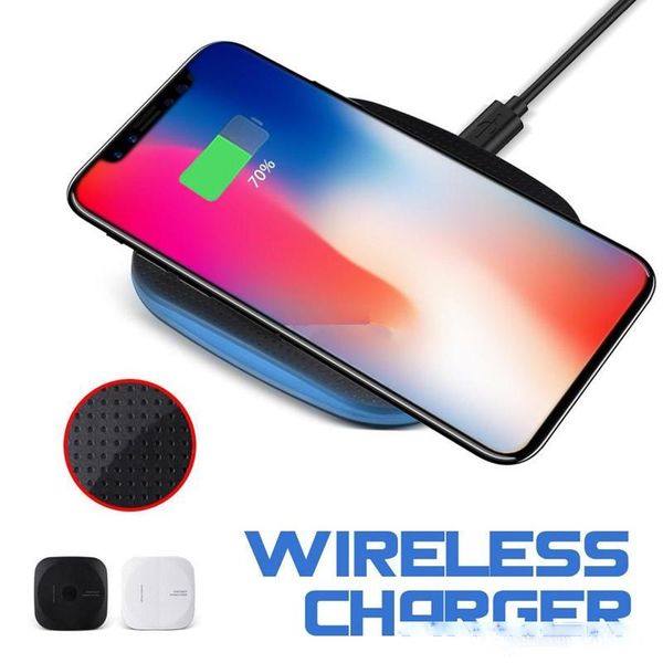 

qi wireless charger for iphone xs max mini wireless charging pad anti-slip rubber qi-enabled devices for galaxy s8 s9 plus with retail box-4