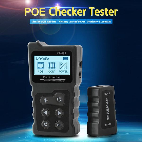 

networking networking tools multi-functional lcd network cable poe checker inline poe voltage and current tester with cable tester