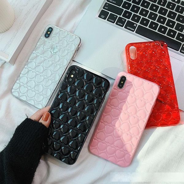 

fashion cute 3d love heart girly phone case for iphone x xs xr xs max 6 6s 7 8 plus transparent colorful soft tpu back cover