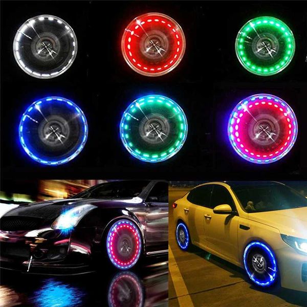 

motorcycle car styling solar wheel lights decorative lamp led tire lights colorful valve modified auto wheels