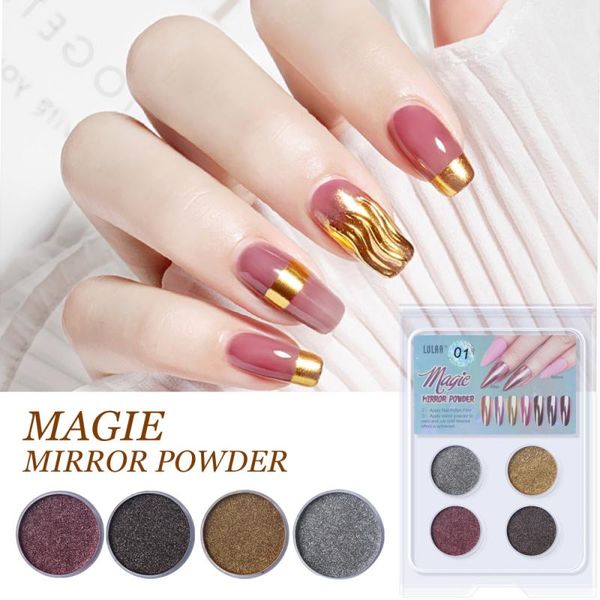 

4color nail art solid powder mirror aurora laser powder set symphony mermaid mirror nail diy decoration tool tslm1