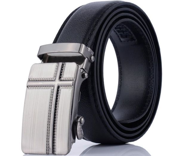 

pu leather mens belts automatic alloy buckle fashion belts for men business popular male, Black;brown