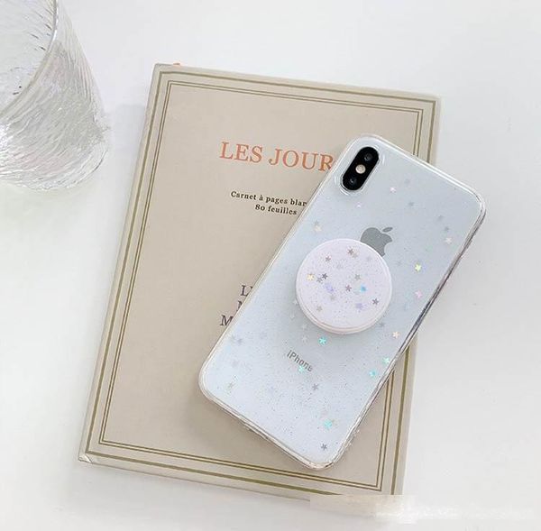 

luxury glitter bling bling cover shockproof 3d grip stand holder phone case gel tpu covers for iphone 7 8plus xr x max 11