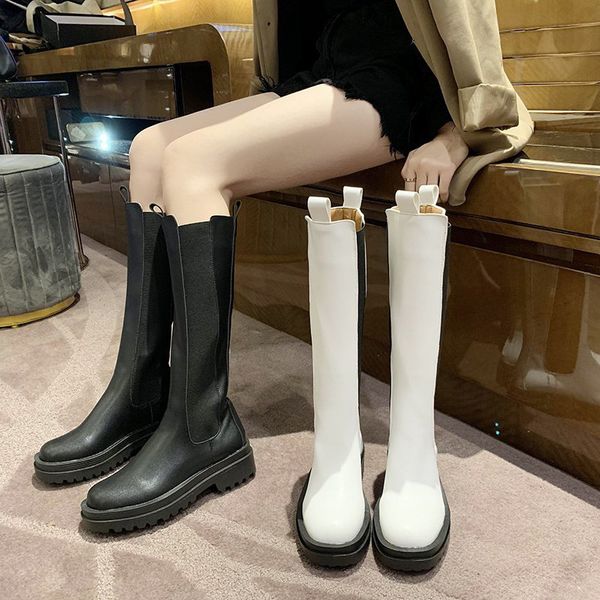 

brand women's shoes round toe lolita boots thigh high heels high booties ladies platform boots-women, Black