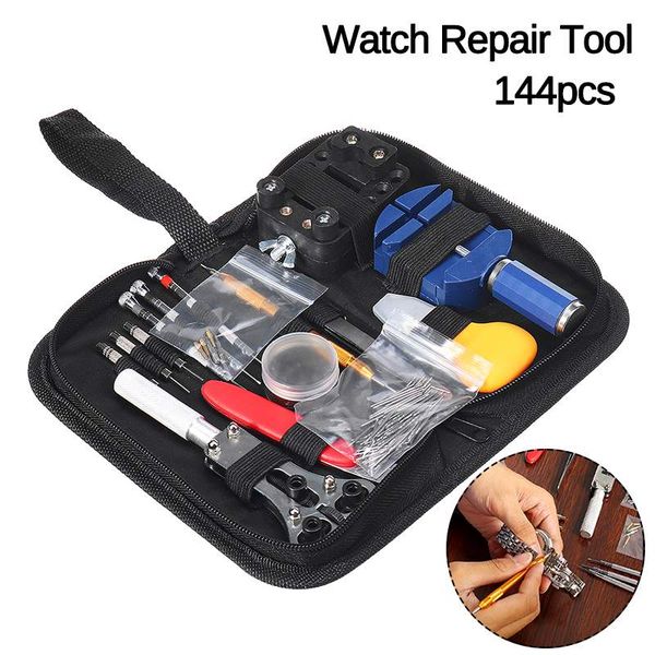 

144pcs/set watch repair tool kit watch clock opener remover spring bar repair pry screwdriver watchmaker tools parts with bag