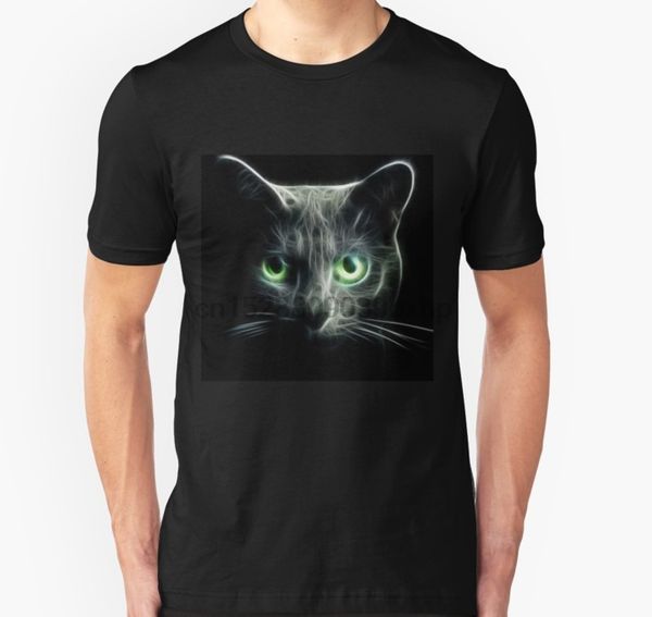 

men tshirt kitty cat eyes glow in the dark t shirt women t-shirt tees top