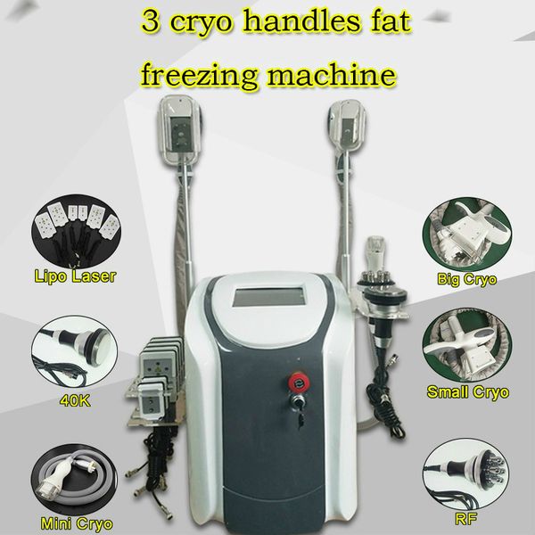 

selling 3 cryo handle cryolipolyse machines fat e slimming cryolipolisis equipment with double chin treatment handle