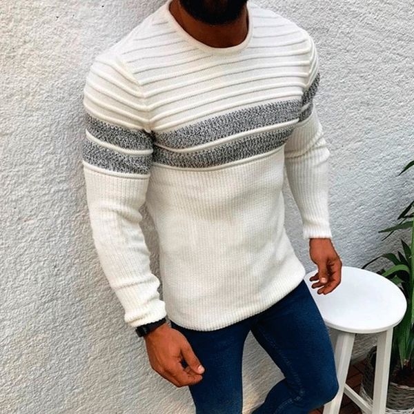 

2020 fashion designs white thick men's winter warm sweater acrylic round neck pullover retro casual knit sweater for men, White;black