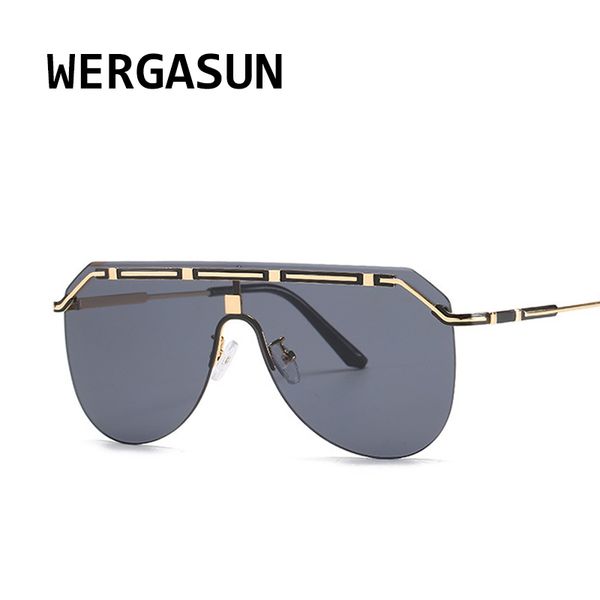 

wergasun women sunglasses fashion oversized sunglasses men brand designer goggle sun glasses female style uv400, White;black