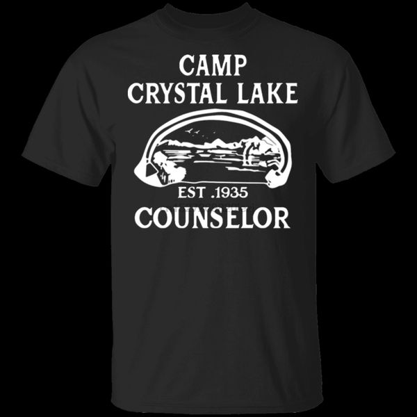

camp crystal lake camping vintage horror novelty classic t shirt black men women