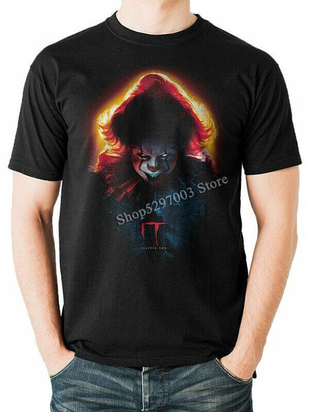 

it chapter 2 pennywise sinister and logo print black t-shirt round neck tee shirt