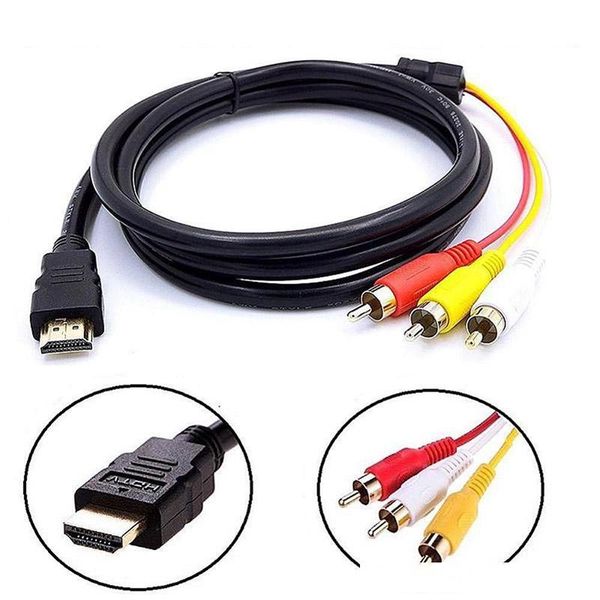 

1.5m wholesale 1080p hdtv to 3 rca cable hdtv to av male adapter audio video cable for dvd stb cable 50pcs/lot