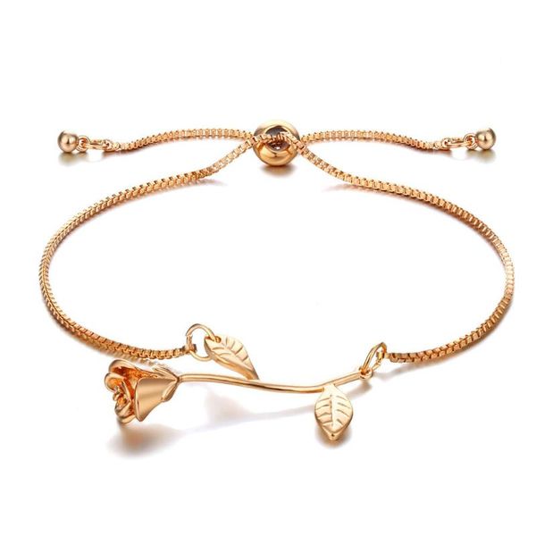 

мода розового золота букет обаяние link браслеты регулируемого цвет серебро сплав браслеты браслеты женщина свадебные ювелирные подарки, Black