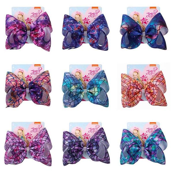 

клип девушки mermaid смычка волос младенца дети блестящая bow печатные красочные клипы заколки для волос дети головной убор аксессуары hha58, Slivery;white