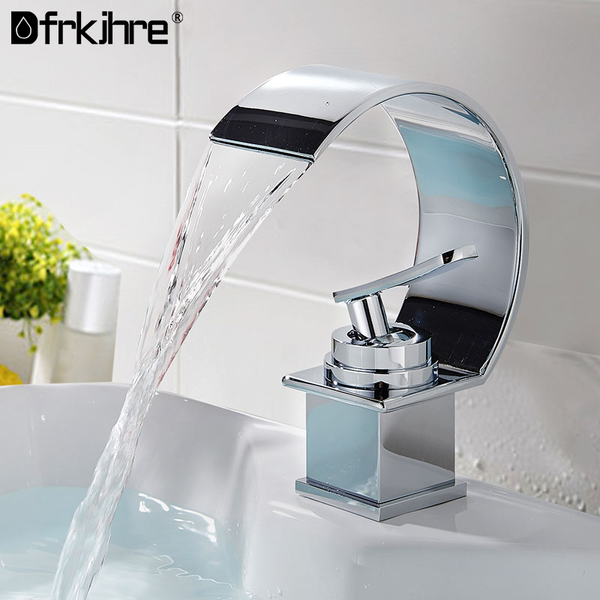 

bathroom sink faucets basin chrome cold mixer faucet single handles creative waterfall water outlet vessel taps