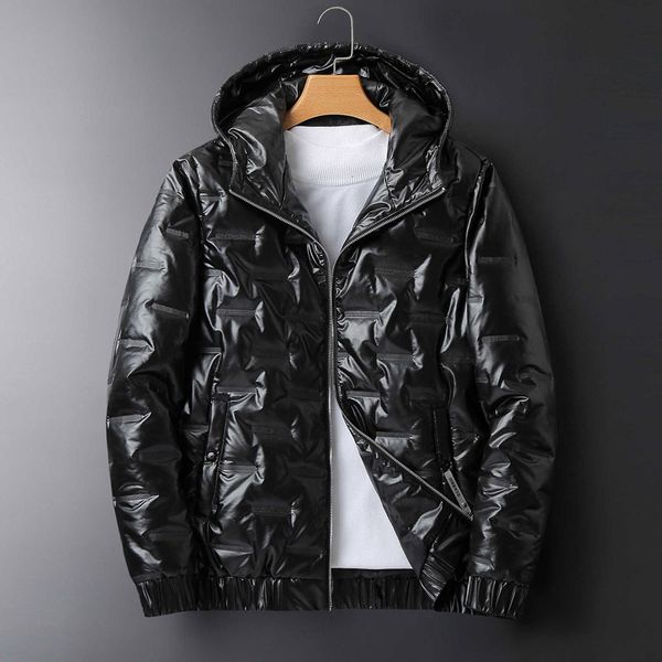 

new mens winter jacket coat fashion solid color jackets with letter printed quality mens down coats 2 colors white black size m-4xl, Black;brown