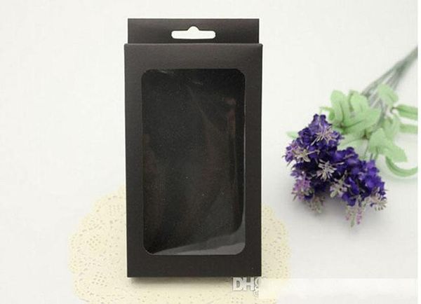 

universal simple black no print kraft retail package box packing for iphone 5s 6s mirror case leather case back cover