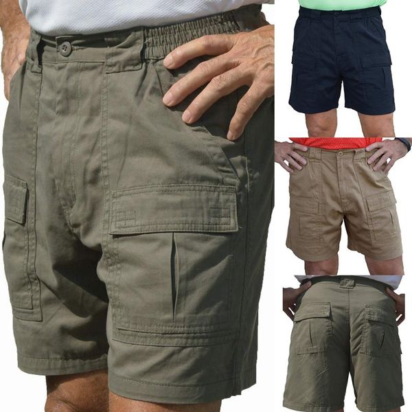 

cargo shorts men cool multi-pocket summer loose cotton casual men short pants brand clothing comfortable camo cargo shorts 3, White;black