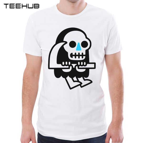 

teehub new arrival 2019 men fashion cartoon grim reaper printed t-shirt short sleeve tee hipster cool design