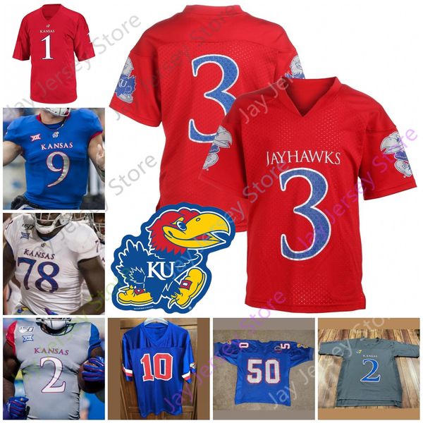 

kansas jayhawks football jersey ncaa college miles kendrick thomas macvittie velton gardner kwamie lassiter ii takulve williams, Black