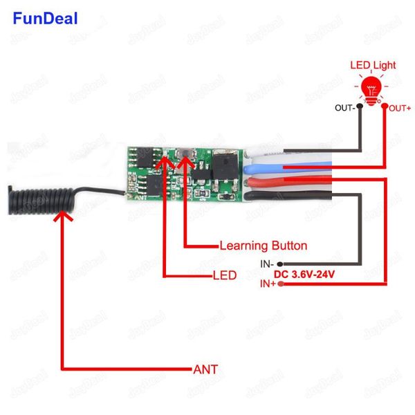 

remote controlers 433mhz universal wireless control switch receiver micro mini dc 5v 9v 12v 1ch rf power saving smart home led light