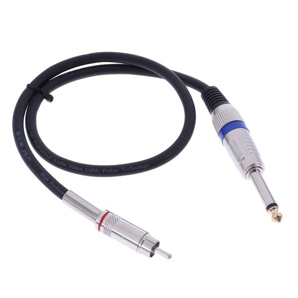 

rca male to 6.35mm plug mono audio aux connector cable cord 1pcs