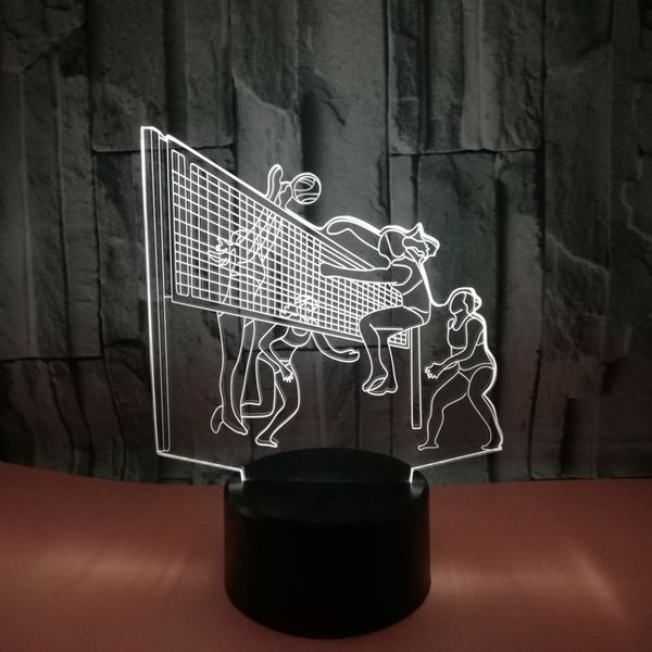 

creative 3d small table lamp playing volleyball 3d stereo led lights decoration personalized custom gift table lamp led night light