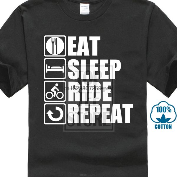 

дизайнерские футболки eat sleep райд повторные мужские футболки