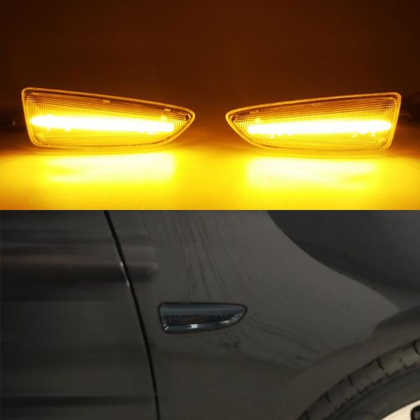 

1 pair dynamic led side marker lights for for vauxhall astra j k flowing turn signal light side lamp panel lamp