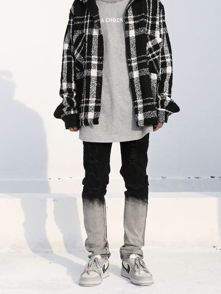 

mens badge rips stretch black jeans fashion slim fit washed motocycle denim pants panelled hip hop trousers 10200, Blue