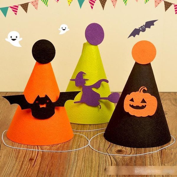 

new halloween supplies handmade hats pumpkin bat skull witch festive event party decoration