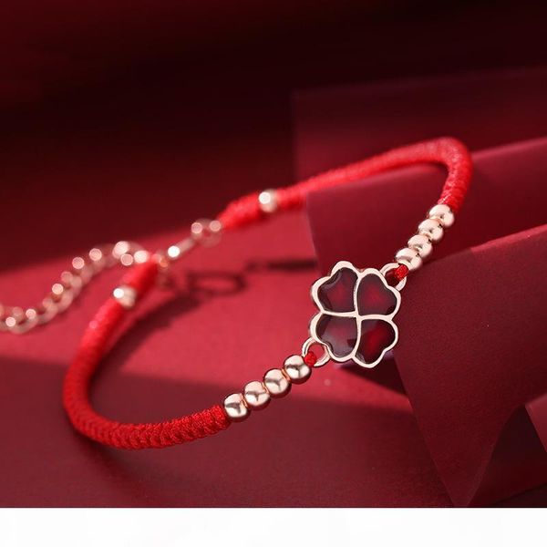 

fashion new clover bracelet temperature sensor change color tanabata valentine's day birthday gift red hand strap sale, Golden;silver