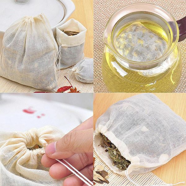 

10/50/100pc 8x10 new cotton muslin drawstring reusable bags for soap herbs
