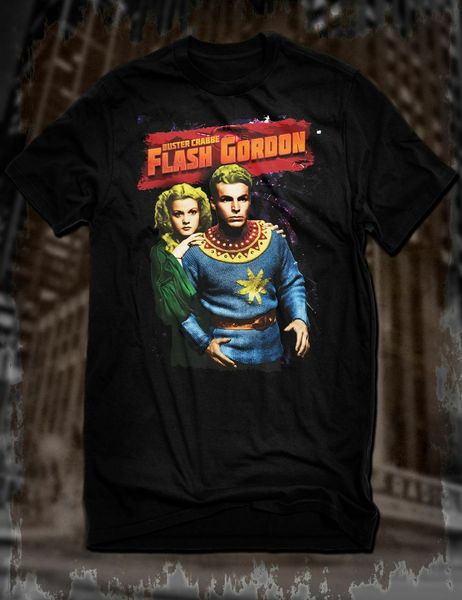 

new black buster crabbe flash gordon t-shirt sci fi tee tv serial ming space new funny tee shirt