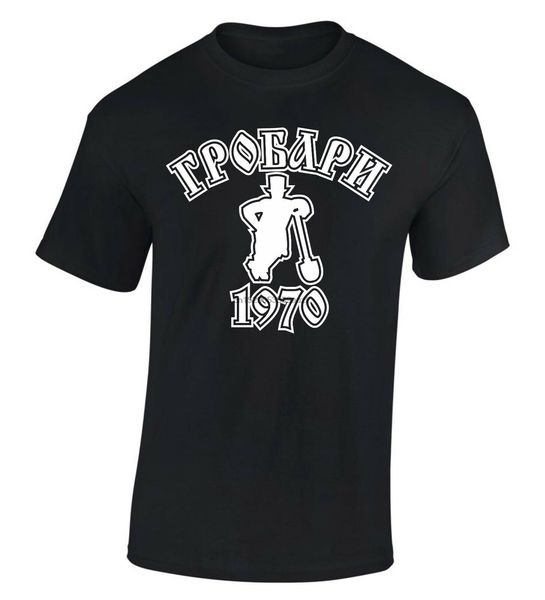 

гробарей 1970 t-shirt партизан белград ultras s-xxl- показать оригинальное название с коротким рукавом рубашки tee свободная перевозка груза