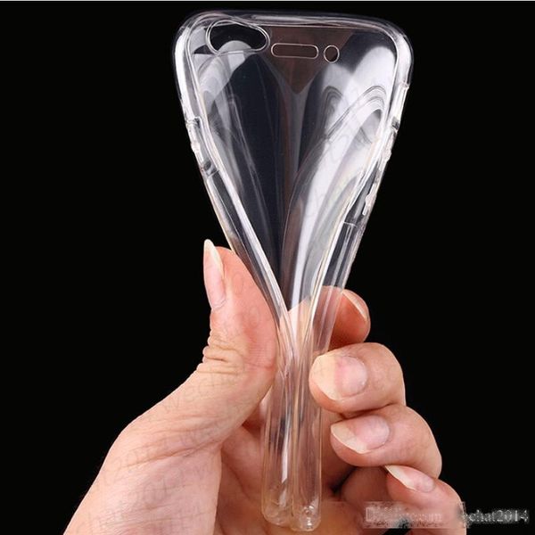 

300pcs 360 full body protective soft tpu transparent case cover for iphone 7 7 plus 6 6s plus front screen back cover