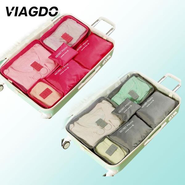 

packages organizer pouch bags clothes cube gray/rose cube grey rose red travel storage 6pcs storage travel