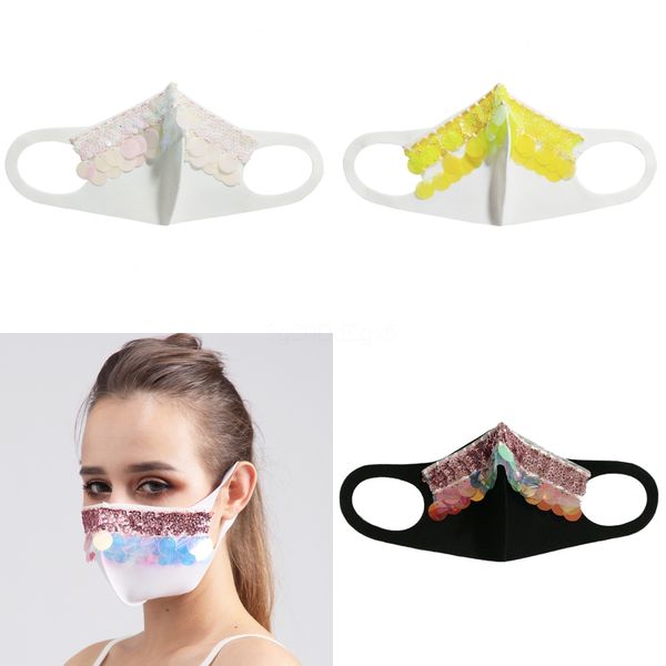 

блестки маска маски anti-fog dust-proof ткань bling bling рот обложка ушной 2layers лицо для взрослых ffa4185 # 495, Black